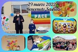 Primo giorno di scuola per Sasha, un bimbo ucraino, all'Ic Montalcini