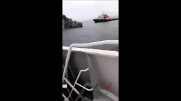 Le prime immagini dell'incrociatore russo Moskva prima di colare a picco