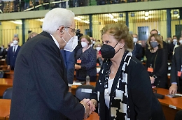 Mattarella nell'aula bunker commemora Falcone e Borsellino