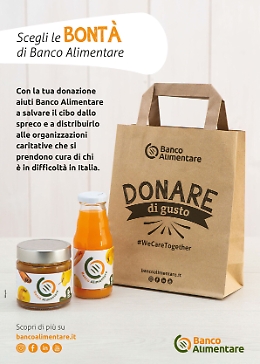 "Donare di gusto #WeCareTogether":  raccolta fondi Banco Alimentare per chi è in difficoltà