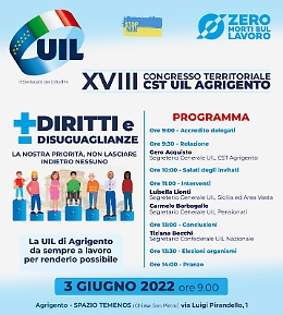 Tutto pronto per il diciottesimo Congresso territoriale della Uil Cst