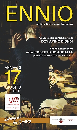 Allo Spazio Temenos di Agrigento, si proietta "Ennio"