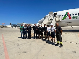 Lampedusa, primo volo da Lampedusa dell'Aeroitalia