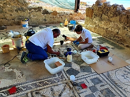 Cantiere di restauro dei mosaici della Domus romana aperto al pubblico