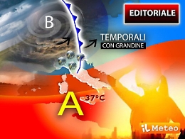 Meteo: 4 giorni di temporali al Nord, caldo al Sud con 37°C