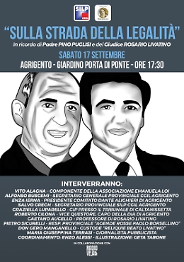 Agrigento, sulla strada della legalità tracciata da don Pino Puglisi e Rosario Livatino