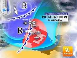 Meteo: settimana con 3 perturbazioni, nuovi nubifragi e neve