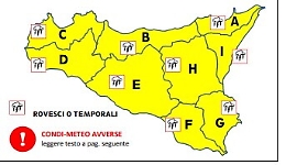 Maltempo, allerta gialla in Sicilia: previsti vento e temporali