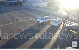 Il drone russo abbattuto dalla Polizia stradale ucraina