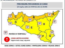 Maltempo in arrivo con piogge e vento, per la Sicilia ora l'allerta è arancione