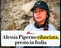 Liberata Alessia Piperno: era stata arrestata in Iran dopo le proteste anti hijab