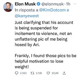 Twitter sospende Kayne West per istigazione a violenza