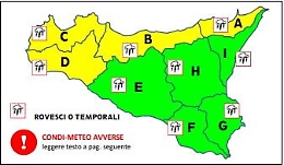 Meteo, allerta gialla in Sicilia: previste piogge e raffiche di vento