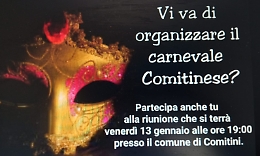 Comitini, il sindaco chiama a raccolta i cittadini per organizzare il Carnavale