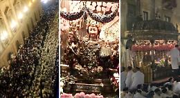 Sant'Agata, riprende la processione dopo il cordone spezzato: la Patrona nel cuore della città prima del rientro in Duomo