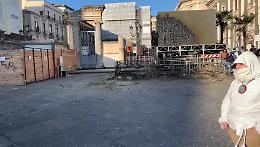 Sant'Agata, i ceri lasciati in piazza Stesicoro incendiano il maxischermo per seguire la Festa