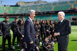 Mattarella in visita al museo del Palermo e allo stadio Barbera