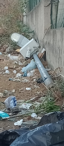 San Giorgio: abbattuto palo della luce con telecamera