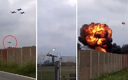 Aereo delle Frecce Tricolori cade e travolge un'auto: morta una bimba