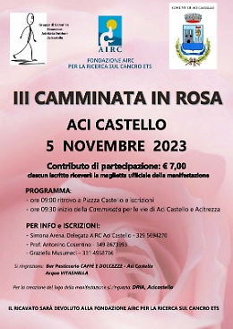 Ad Aci Castello la terza edizione della “Camminata in Rosa”
