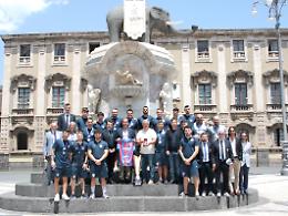 Meta Catania scudettata a Palazzo degli Elefanti, il sindaco Trantino: «Siete l'orgoglio della città»