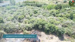 Così il drone della Forestale ha localizzato un incendio a due passi dall'autostrada a Fiumefreddo