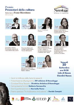 Il Premio Promotori di Cultura inaugura la XIV edizione di NaxosLegge dal 20 al 30 settembre