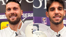 Catania, i bomber Caturano e Cicerelli premiati dall'associazione calciatori