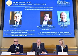 Il Nobel per l'Economia all'israeliano Mokyr, al francese  Aghion e al canadese Howitt