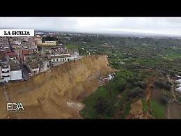 Niscemi, in volo col drone sul fronte della frana che fa paura