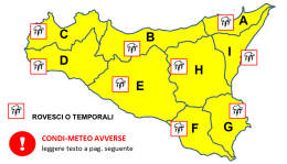 Maltempo, domani 4 febbraio allerta gialla in tutta la Sicilia. Piogge, venti di burrasca e mareggiate sulle coste
