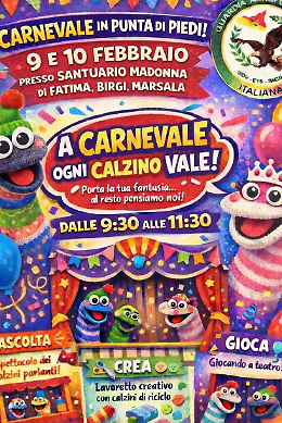 Carnevale in punta di piedi: il teatrino dei calzini parlanti a Marsala