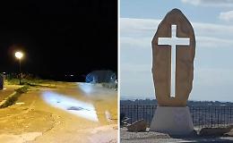Crolla il simbolo di Sante Croci: la croce in marmo non c'&egrave; pi&ugrave;