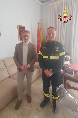 Dal sindaco la gratitudine al nuovo comandante dei vigili del fuoco per l'accurata gestione degli eventi calamitosi