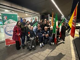 Pesi: accoglienza trionfale all'aeroporto di Catania per Nicol&ograve; Agr&ograve; dopo la conquista del bronzo agli Europei paralimpici