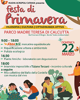 Domenica 22 marzo: festa di primavera al parco Madre Teresa di Calcutta con Nuova Acropoli Catania