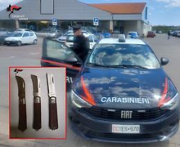 Lascia la refurtiva ma non sfugge ai carabinieri: aveva tre coltelli addosso