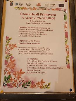 Note di primavera a Modica con il concerto ospitato dalla Societ&agrave; operaia