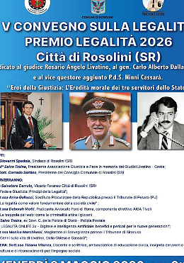 Eroi della giustizia a Rosolini: l'eredit&agrave; morale di Livatino, Dalla Chiesa e Cassar&agrave;