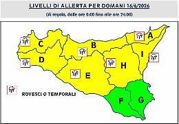 Allerta meteo ad Agrigento: temporali in arrivo e bollino giallo fino a domani notte