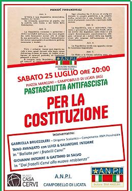 Torna la Pastasciutta antifascista: a Campobello di Licata una serata per la Costituzione