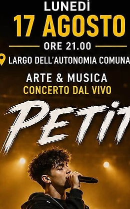 Petit in concerto a Priolo Gargallo: la voce di Amici in un live gratuito il 17 agosto