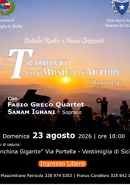 Tramonti e note in quota: la decima edizione di Tramonti con musica d'autore a Ventimiglia di Sicilia