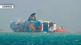 Maestrale furioso: traghetto Tirrenia rompe gli ormeggi e scatta l&rsquo;emergenza in porto