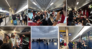 22 ore di treno per raggiungere l'Isola: le foto del viaggio sul Sicilia Express tra stazioni, brindisi e abbracci