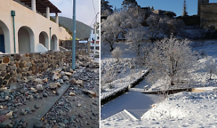 L'inverno irrompe in Sicilia: vento gelido, mareggiate alle Eolie ed Enna imbiancata
