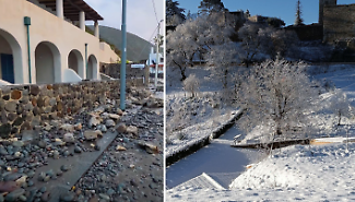 L'inverno irrompe in Sicilia: vento gelido, mareggiate alle Eolie ed Enna imbiancata