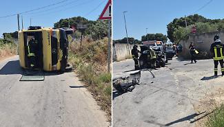 Scontro scuolabus-auto, 19 feriti: conducente senza patente e assicurazione, a bordo la moglie incinta e 5 bambini