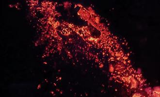 Etna, eruzione, fronte lavico