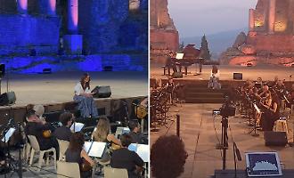 Alba di magia al Teatro Antico: Ambra Angiolini risveglia Taormina con Battiato e Candiani